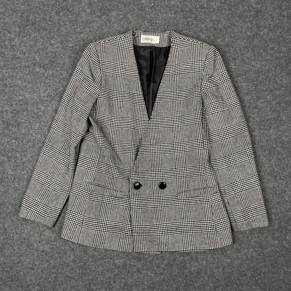Vintage Christopher Wool Blazer Coat Womens 11/12 Gray Double Breast Made Japan